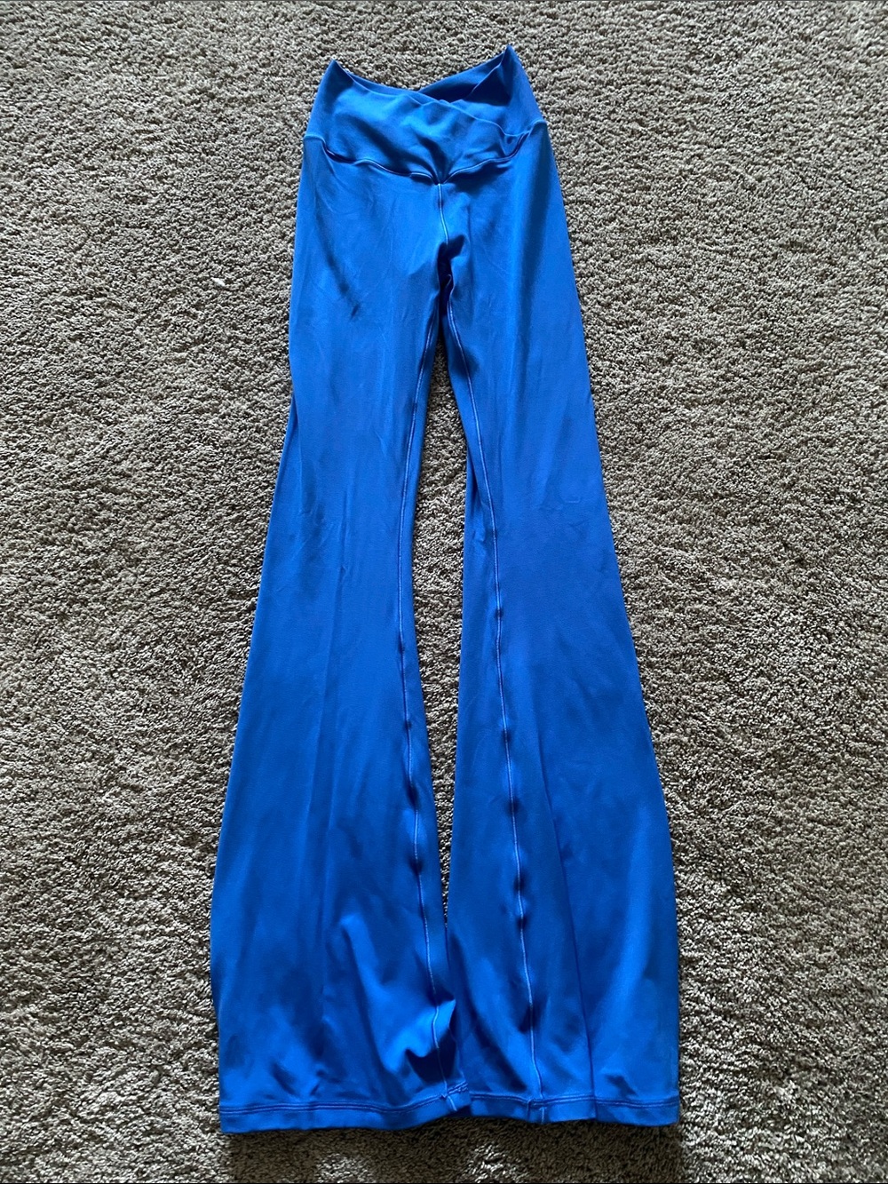 High-Rise Flared Leggings in Cobalt Blue